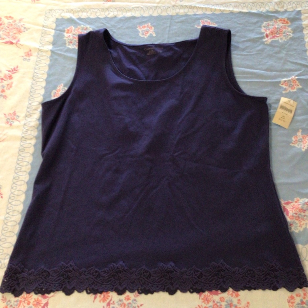 Coldwater Creek  Lace Hem Tank Top